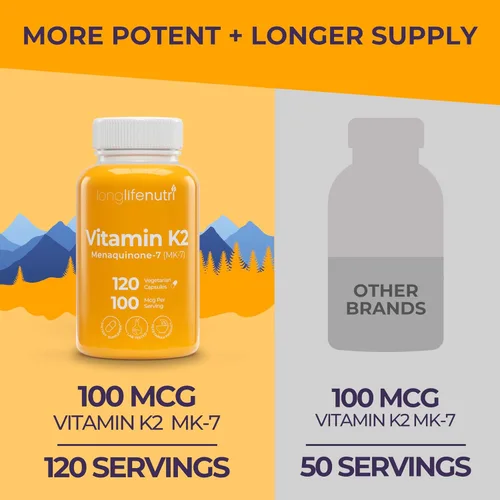 Miniatura 3 de Vitaminas K2 MK-7, 120, Anaranjado, 1