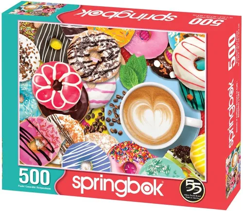 Miniatura 2 de Springbok 's - Rompecabezas de 500 piezas Donuts N' Coffee - Hecho en Estados Unidos