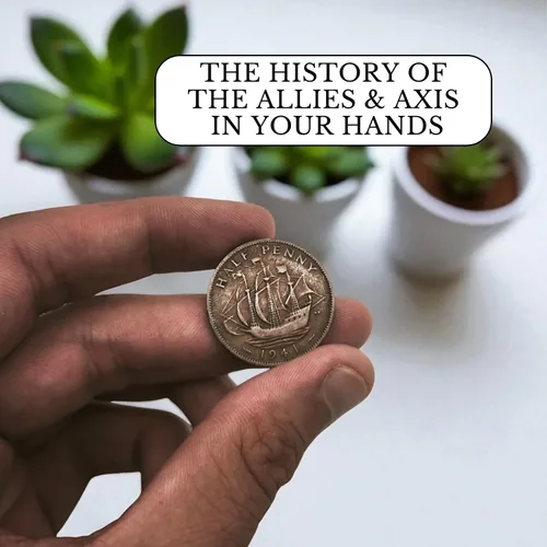 Miniatura 9 de Moneda Mundial de la Segunda Guerra Mundial - 6 monedas utilizadas durante la Segunda Guerra Mundial por Allies & Axis (1939-1945). Memorabilia