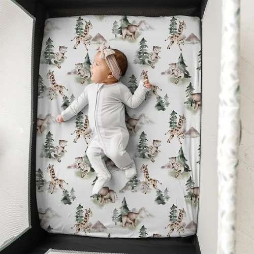 Miniatura 3 de Pack n Play Sheets, BROLEX 2 Pack Mini Crib Sheets,Stretchy Portable Fitted Playard Sheet Set, Convertible Playard Mattress Cover,Ultra Soft