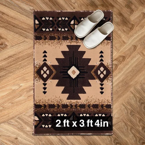 Miniatura 53 de YHSF South West - alfombra estilo nativo americano del suroeste C318 - fácil de limpiar, gruesa, suave, duradera, alfombra inspirada en tribus
