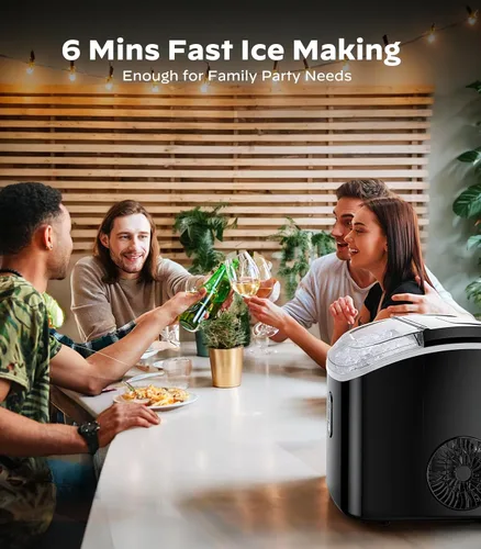 Miniatura 2 de Máquina de hielo de pepitas para encimera, máquina de hielo de pellets con función de autolimpieza, la máquina de hielo en pepitas produce 33 libras