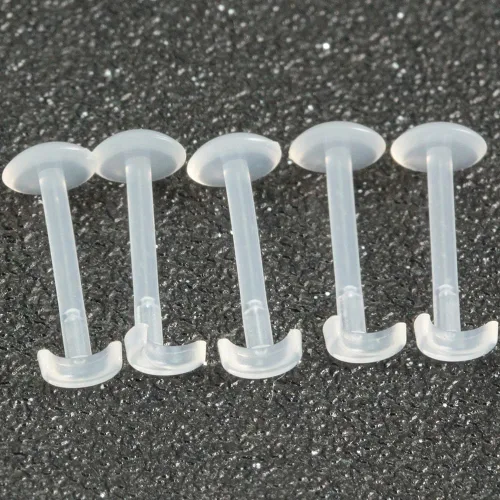 Miniatura 4 de 5 piezas de retenedores de labio, aretes de plástico para nariz, cartílago labial, joyería de acrílico para tragus, 0.047 pulgadas (0.047 in)