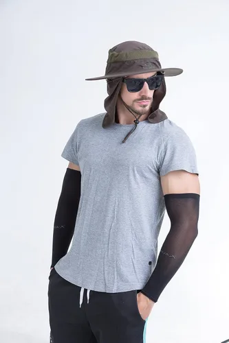Miniatura 7 de Sombrero de pesca con protección solar, funda extraíble con solapa para el cuello con mangas para brazos para exteriores