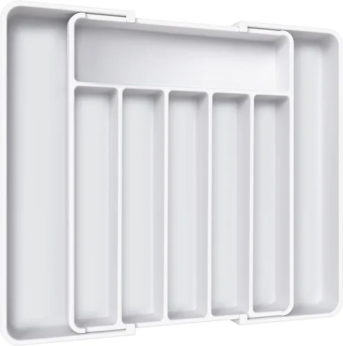 Miniatura 14 de Aujen Organizador de cubiertos – Organizador de cajones de cocina expandible, organizador de utensilios ajustable, bandeja de cubiertos