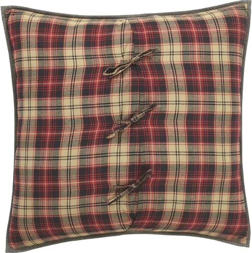 Miniatura 5 de VHC Brands Rustic & Lodge Cumberland - Accesorio de ropa de cama acolchado, funda europea, 26 x 26 pulgadas, color rojo chile