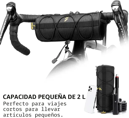 Miniatura 2 de ROCKBROS - Bolsa para manillar de bicicleta pequeña, bolsa de barra de bicicleta práctica, bolsas delanteras de bicicleta, bolsa de almacenamiento