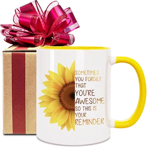 Taza inspiradora Sometimes You Forget You're Awesome - Regalos para mujeres y hombres, Día de la Madre, cumpleaños y más