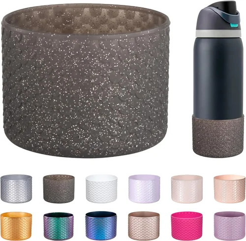 Miniatura 43 de Silicone Boot for Owala Water Bottle 24oz 32oz 40oz, Anti-Slip Protective Sleeve Bottom Bumper Protector for FreeSip, Twist, and Flip Stainless Rosa