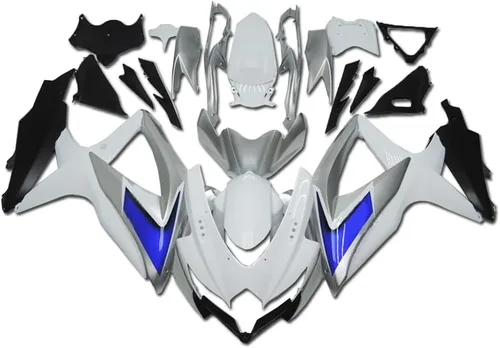 Carenado de carrocería de plástico plateado blanco negro apto para Suzuki 2008 2009 2010 GSXR 600 750 inyección ABS nuevo Aftermarket Kit de marco