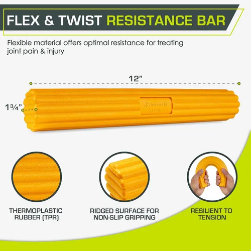 Miniatura 2 de ProsourceFit Flex and Twist Bars Sets and Singles, Resistance Bars for Occupational Therapy, Tennis Elbow Treatment, and Wrist Strengthening, 12-in