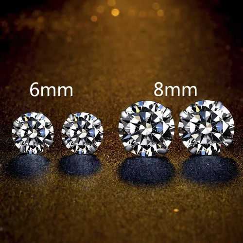Miniatura 5 de Aretes de plata de ley chapados en platino hechos con cristales austriacos