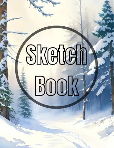 Sketch Book: Premium watercolor winter forest design cover page Sketchbook Blank Paper Pad 8.5" x 11" - sketchbook 120 Pages Blank Paper Book For