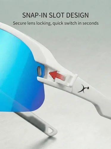 Miniatura 3 de BangLong Gafas de sol de ciclismo para hombres y mujeres, gafas de sol deportivas con 2 lentes intercambiables para correr, béisbol, pesca