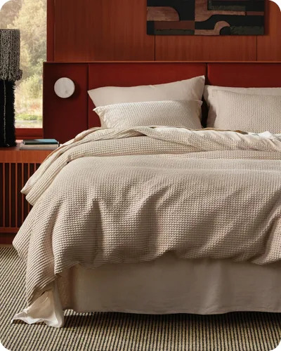 Miniatura 11 de Bedsure - Funda de edredón de algodón tamaño King - 100% algodón de tejido gofre color verde bosque, juego de ropa de cama GentleSoft™ transpirable