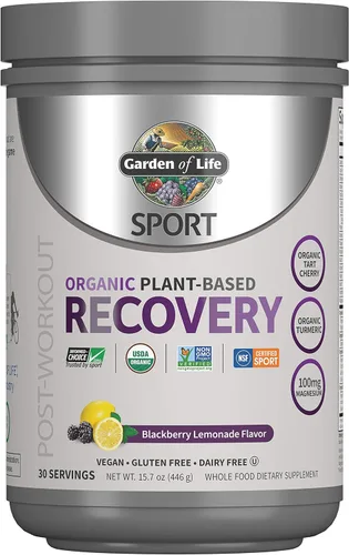Miniatura 5 de Garden of Life Polvo de proteína deportiva vegana orgánica, vainilla y deporte, vegano, a base de plantas, polvo de recuperación muscular después