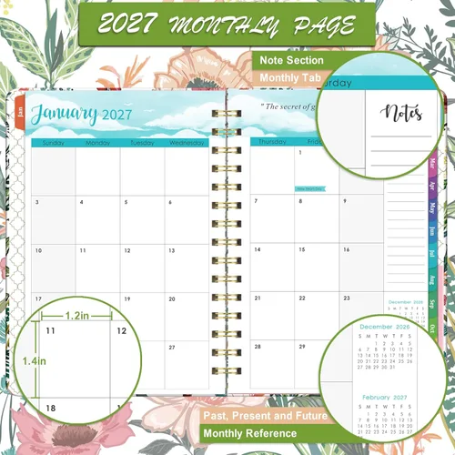 Miniatura 3 de 2027 Planner – Weekly ＆ Monthly Planner 2027, Jan. 2027 – Dec. 2027, 6.4" x 8.5" with Tabs, Flexible Hardcover, Thick Paper, Strong Twin-Wire