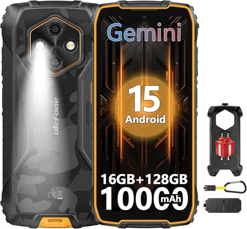 Miniatura 11 de Ulefone Rugking 4 Pro 8+128GB 6.56" HD+ 120Hz pantalla, batería 10000mAh, cámara principal de 48MP Android 15 OS desbloqueado Smartphone-Negro