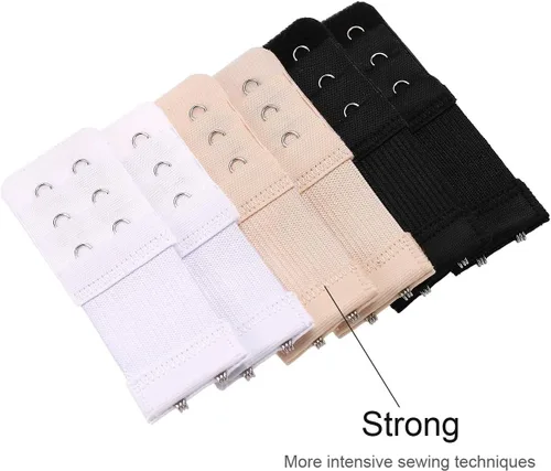 Miniatura 4 de Akstore 6 piezas para mujer, suave y cómodo, elástico extensible, 2 ganchos y 3 filas para mujer