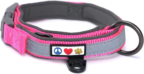 Miniatura 16 de Pawtitas Cuello ajustable reflectante para perro, Collar para perro acolchado, Negro