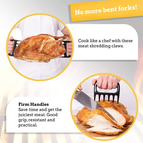 Miniatura 3 de Mountain Grillers Garras para carne - Herramientas de trituración de cerdo desmenuzado para barbacoa - Garras de oso para triturar carne en Negro
