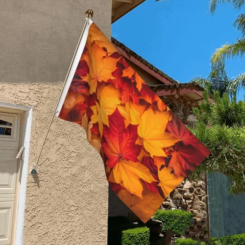 Miniatura 9 de Bonita bandera de copos de nieve de ciervos de gnomo de Navidad, pancarta de poliéster de 3 x 5 pies con ojales, banderas de jardín, patio, casa
