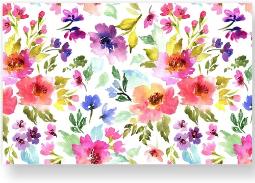 50 hojas de papel individual desechable de flores de acuarela, tapete de mesa de papel decorativo floral colorido para boda, despedida de soltera,