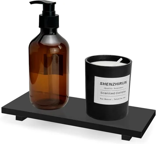 Miniatura 11 de Soporte de pedestal de jabón acrílico para encimera de baño de cocina, color negro