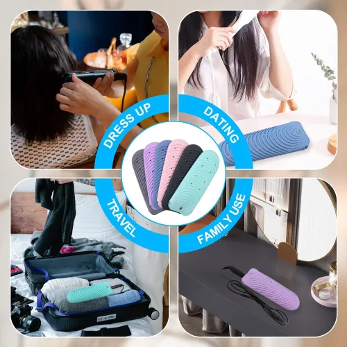 Miniatura 5 de Funda de silicona aislante para alisador de cabello, funda antideslizante de viaje para rizar y planchar, soporte portátil para rizador y rizador