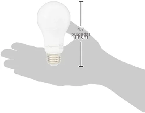 Miniatura 8 de Amazon Basics Bombillas LED A19, equivalente a 100 vatios, eficiencia energética, 15 W, base estándar E26, blanco suave 2700 K, regulable, vida útil