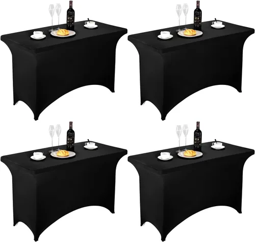 Miniatura 187 de FORLIFE - Funda de mesa de elastano, mantel ajustado de 4 pies para mesas rectangulares, funda elástica para patio, universal para bodas, banquetes