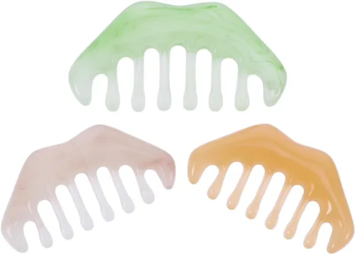 Miniatura 18 de Healifty Masajeador de cuero cabelludo con peine de jade, peine masajeador de cabello de jade verde natural para masaje de cabeza y relajación