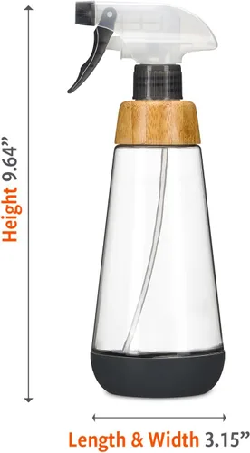 Miniatura 6 de Full Circle Botella de servicio recargable - Botella de spray de vidrio para limpieza - Opciones versátiles de chorro y neblina, bambú, tapón