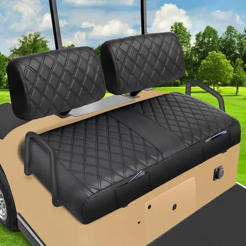 iLSKW Fundas de Asiento para Carrito de Golf Yamaha G22 G8 G9 G16 G19 G2 Cubierta OEM Delantera, Vinilo de Cuero Fino con Textura de Diamante