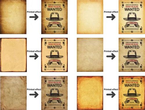 Miniatura 3 de Paquete de 60 papeles de papelería antiguos – Diseño clásico clásico vintage variado – Papel pergamino de doble cara – Perfecto para certificados