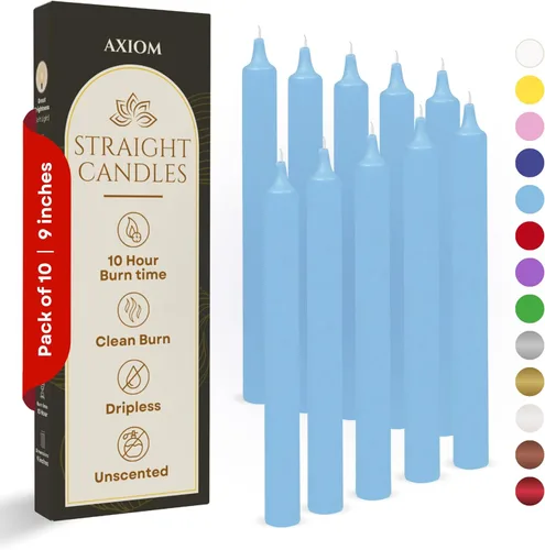 Miniatura 13 de Axiom Candles - Velas cónicas de 10 pulgadas sin goteo - Velas altas sin perfume y sin humo - 9 horas de combustión - Velas cónicas para el hogar