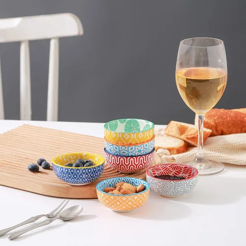 Miniatura 7 de Selamica Juego de cuencos de cerámica para salsa de soja pequeños, tazón de inmersión de 3 pulgadas, plato de salsa de soja de 2.7 oz, tazón mini