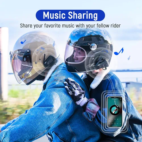 Miniatura 4 de LEXIN MeshCom - Auriculares Bluetooth para motocicleta, sistema de comunicación de malla para 24 conductores, intercomunicador de casco