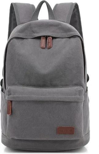 kayond Bolsa de lona ligera para portátil de estilo casual, mochilas de viaje duraderas, mochila para hombres y mujeres, mochila de moda para Gris