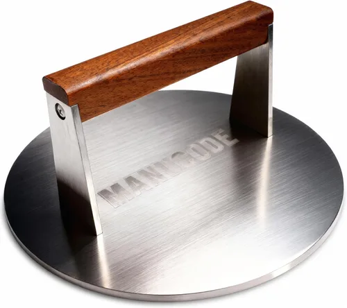 Miniatura 9 de Prensa de tocino de acero inoxidable, peso de cocción pesado de 3.2 libras, ideal para parrilla superior plana, accesorios de plancha para sellar