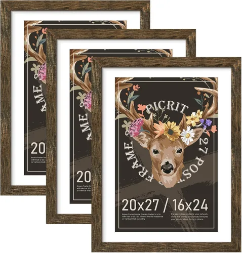 Miniatura 56 de Picrit Paquete de 3 portarretratos de 20 x 20 pulgadas, póster de 16 x 16 pulgadas con paspartú o de 20 x 20 pulgadas sin paspartú para montaje