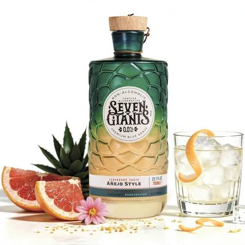 Seven Giants - Alternativa al tequila estilo añejo | Licores sin alcohol | Bebidas no alcohólicas prémium de Spirits of Virtue | Importado por Think