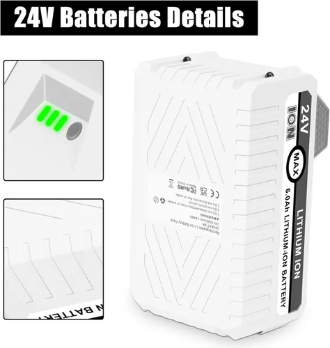 Miniatura 8 de Batería de repuesto de 24 V para Sun Joe + Snow Joe 24V batería 24BAT-LTE/LTW/LTX/XR/LT, batería de 6.0Ah compatible con todos los sopladores