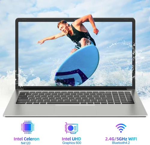 Miniatura 3 de Computadora portátil de 15.6 pulgadas, 4 GB DDR4 128 GB SSD, computadora portátil con procesador Intel Celeron Quad Core, gráficos Intel UHD 600