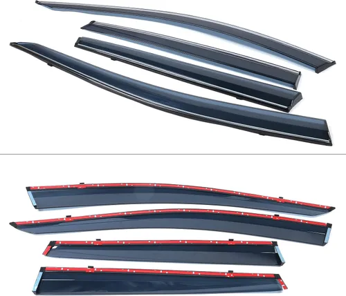 Miniatura 5 de Visera de ventana compatible con Honda CRV 2017-2022, estilo delgado, acrílico, humo, tintado, sol, lluvia, protector de pantalla, deflector