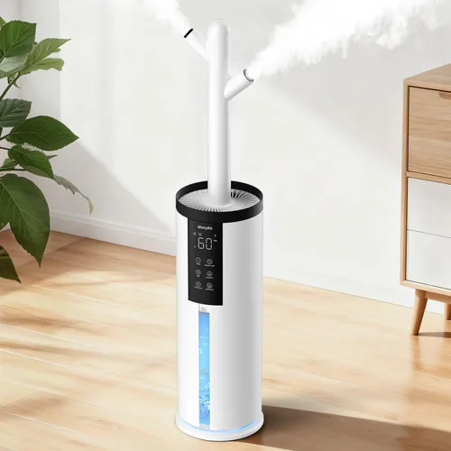 Humidifiers for Bedroom - GloryAir 2.11Gal (8L) Quiet Top Fill Cool & Warm Mist Humidifier Large Room 650 ft² with Humidistat, diffuser, Auto Mode,