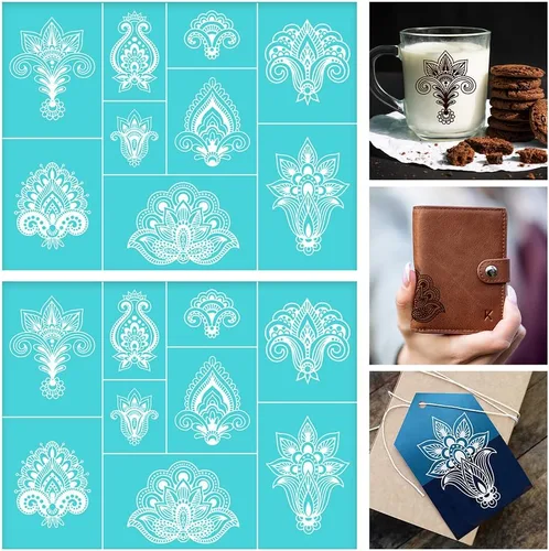 Miniatura 9 de 2 plantillas a cuadros de búfalo reutilizables, serigrafía autoadhesiva, impresión de 8.5 x 11 pulgadas, para pintar azulejos de pared de madera