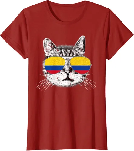 Miniatura 73 de Camisa de bandera de Colombia, orgullo colombiano, gato, hombres, mujeres, niños, camiseta de regalo