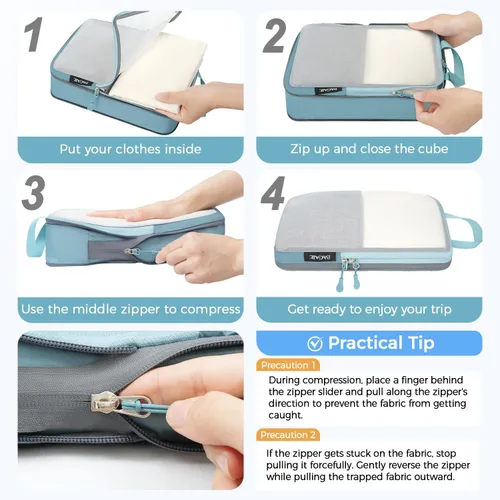 Miniatura 50 de BAGAIL 4 Set/6 Set Ultraligero Compresión Embalaje Cubos Organizador de Embalaje para Accesorios de Viaje Equipaje Maleta Mochila