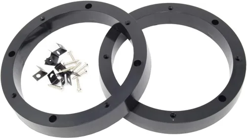 Miniatura 3 de 2 pares de anillos espaciadores de altavoz de plástico de 6.5" - Adaptador de montaje de instalación personalizada de rango medio para subwoofer
